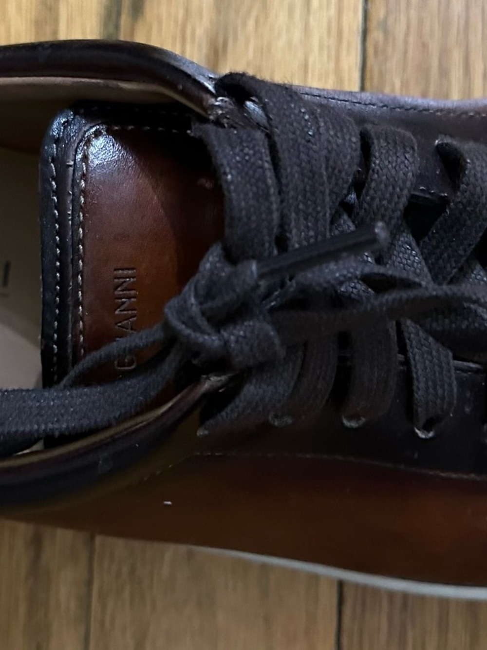 Magnani Men’s Brown Leather & Dark Brown Lace-Up Sneakers